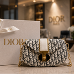 White Monogram Shoulder Bag for Girls with Gold Hardware