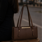 Girl's Brown Leather Top Handle Bag