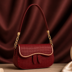 Mahroom Maroon Leather Shoulder Bag for Girls
