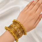 Nagina Kara Bangle Set Silver Finish Wedding Party Wear