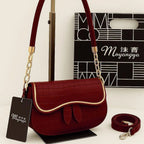 Mahroom Maroon Leather Shoulder Bag for Girls