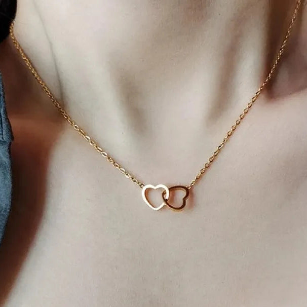 Golden Heart Necklace for Girls Daily Wear