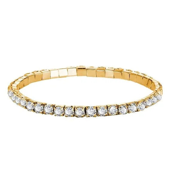 Silver Kara Bangle with Crystal Detail for Women