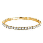 Silver Kara Bangle with Crystal Detail for Women
