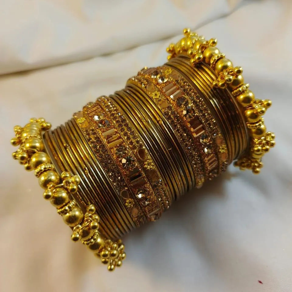 Nagina Kara Bangle Set Silver Finish Wedding Party Wear
