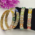 Multicolored Kundan Kara Bangles Set of 4