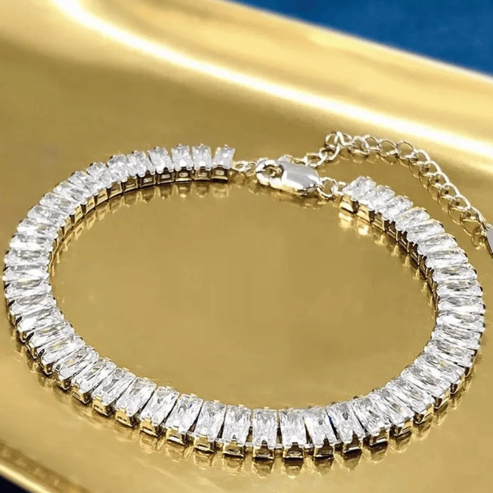 Silver Sparkling Korean Chain Bracelet for Women