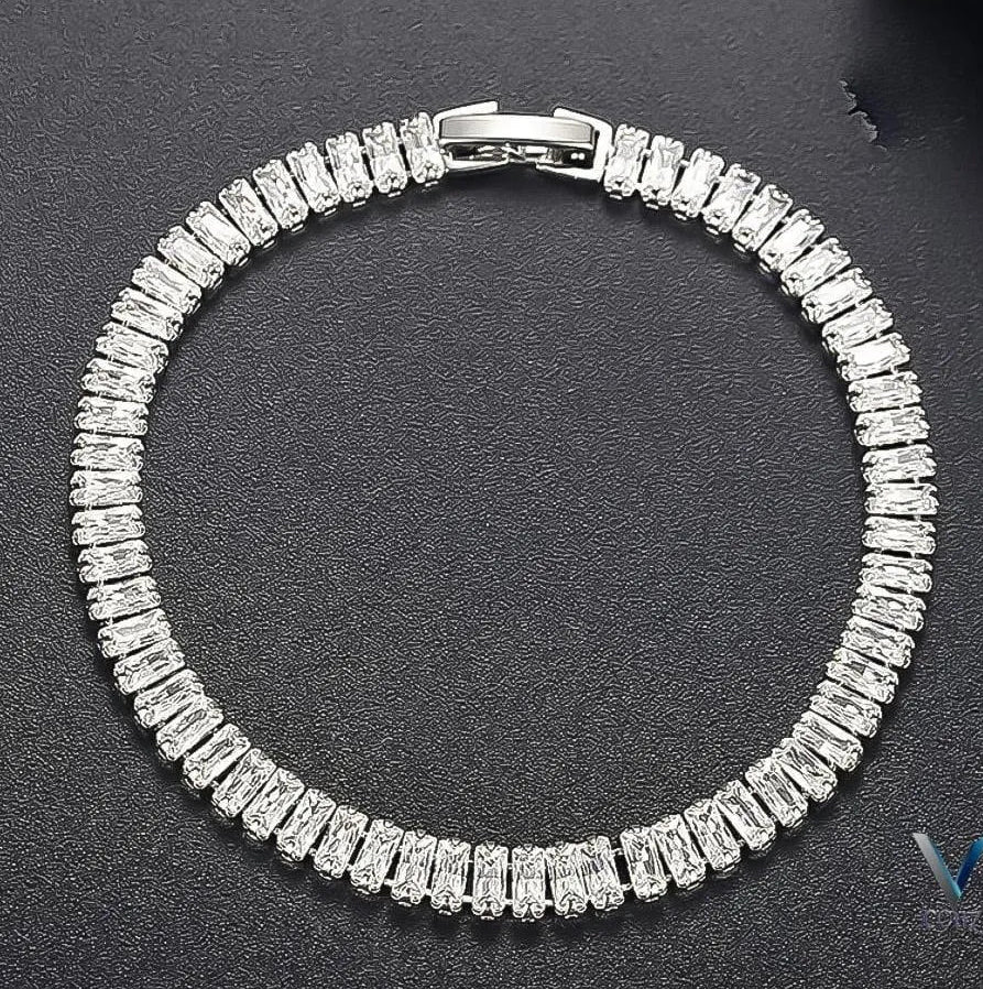 Silver Sparkling Korean Chain Bracelet for Women