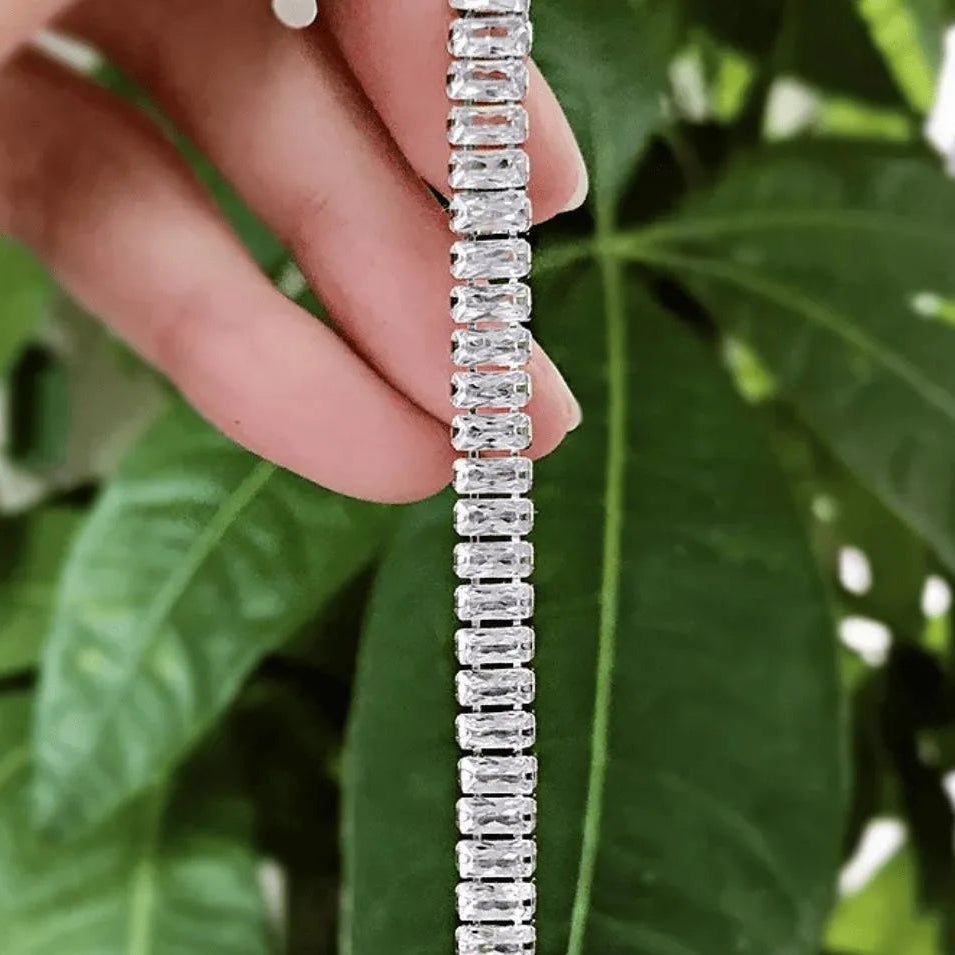 Silver Sparkling Korean Chain Bracelet for Women