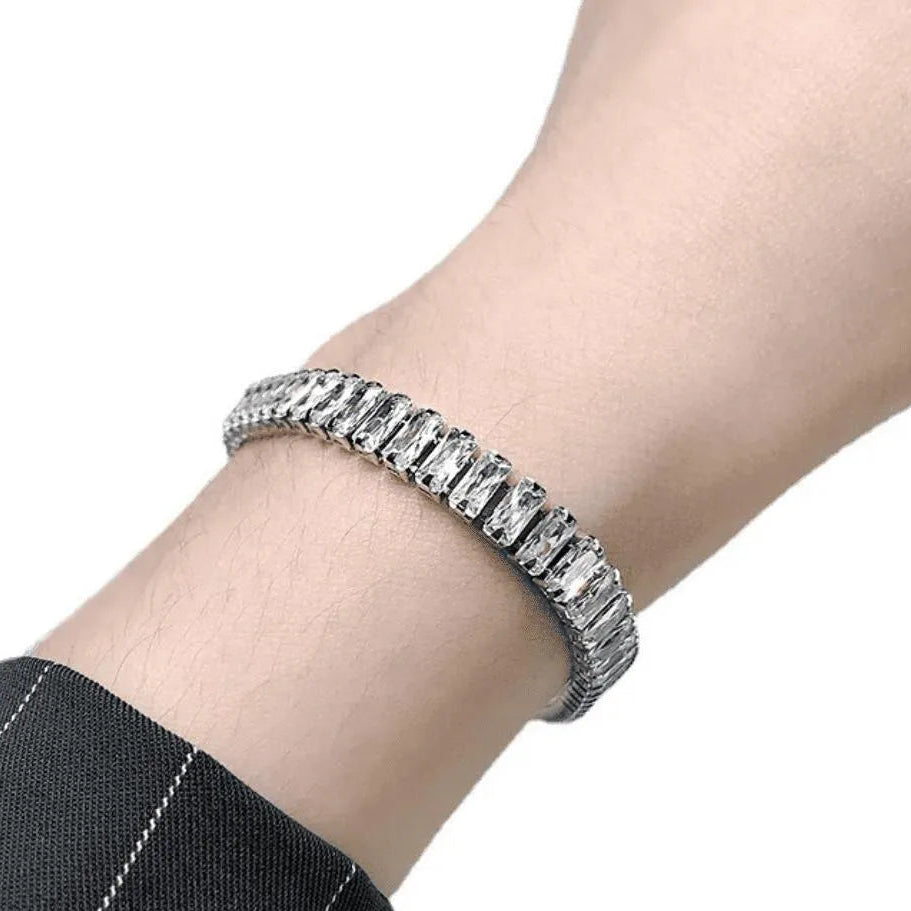 Silver Sparkling Korean Chain Bracelet for Women