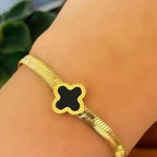 Black Golden Clover Bracelet for Women