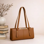 Girl's Brown Leather Top Handle Bag
