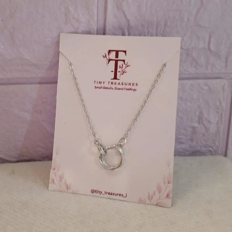 Silver Ring Pendant for Women, Adjustable Chain, Tarnish-Free, Gifting Pack