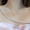 Gold Brick Pendant for Men Women Lightweight Modern Jewelry