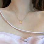 Gold Brick Pendant for Men Women Lightweight Modern Jewelry