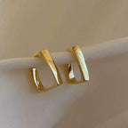 Square Ear Loppers Golden Plated Lightweight Daily Wear