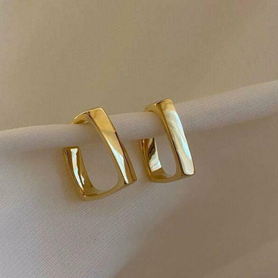 Square Ear Loppers Golden Plated Lightweight Daily Wear