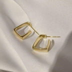 Square Ear Loppers Golden Plated Lightweight Daily Wear