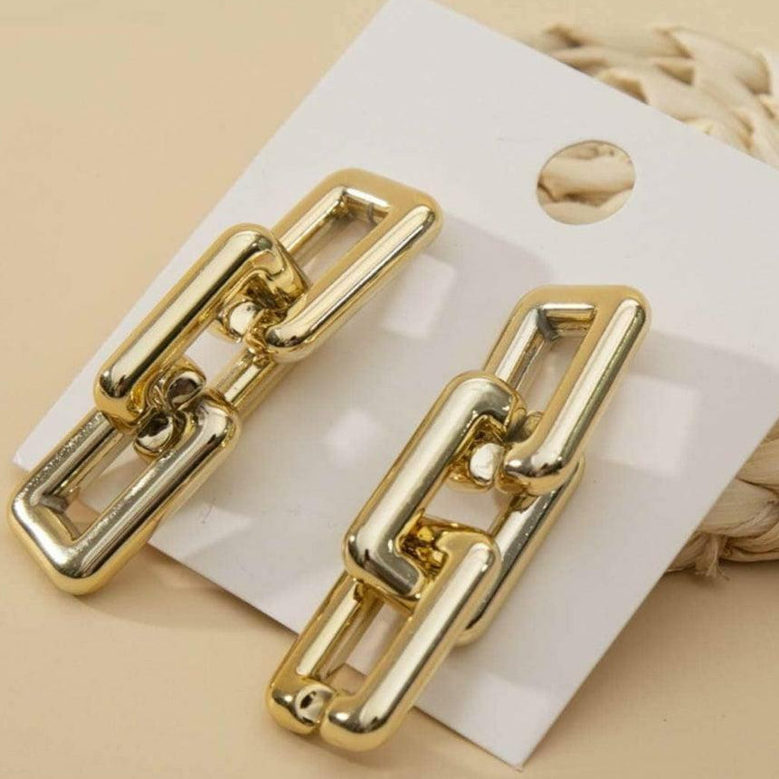 Golden Chain Earrings for Women Daily Wear Luxury