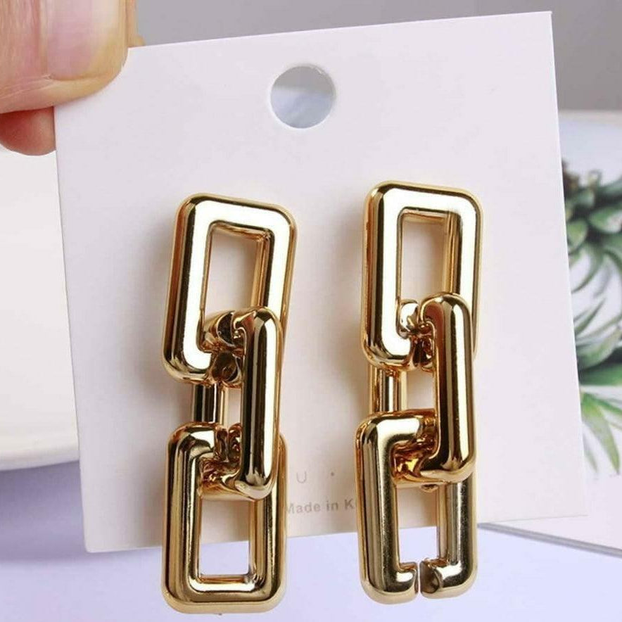 Golden Chain Earrings for Women Daily Wear Luxury