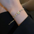 Gold Plated Flower Charm Bracelet for Women