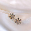 Sunflower Stud Earrings Alloy Gold Sparkling 1.5cm