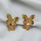 Butterfly Gold Plated Earrings for Women