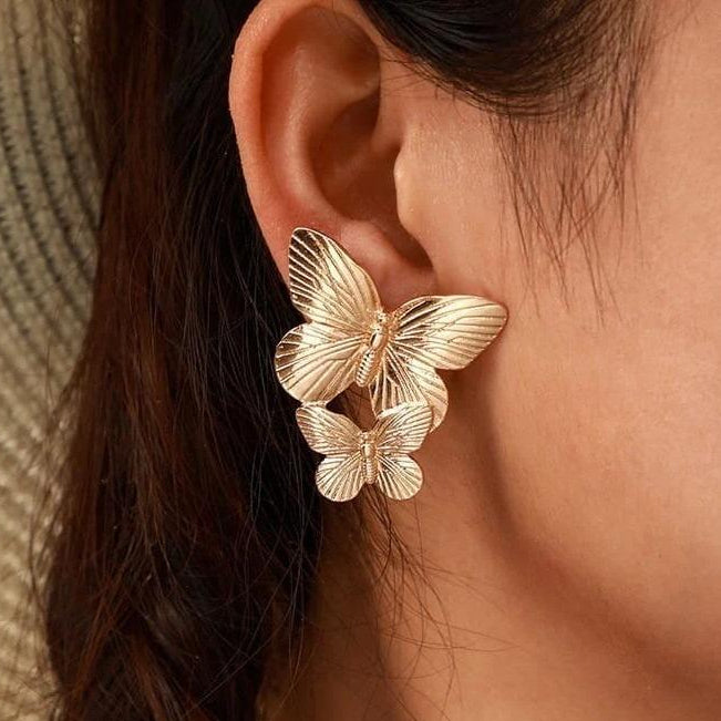 Butterfly Gold Plated Earrings for Women