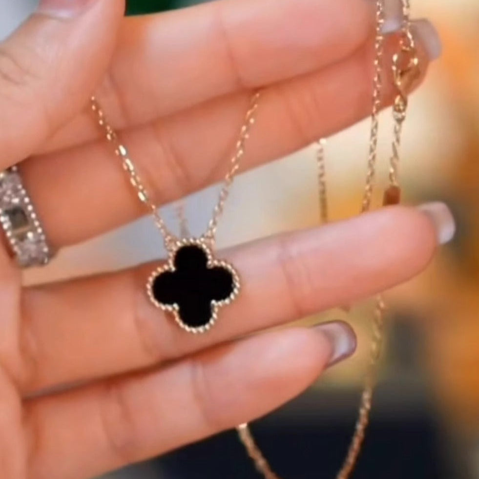 Red Four-Leaf Clover Necklace for Women