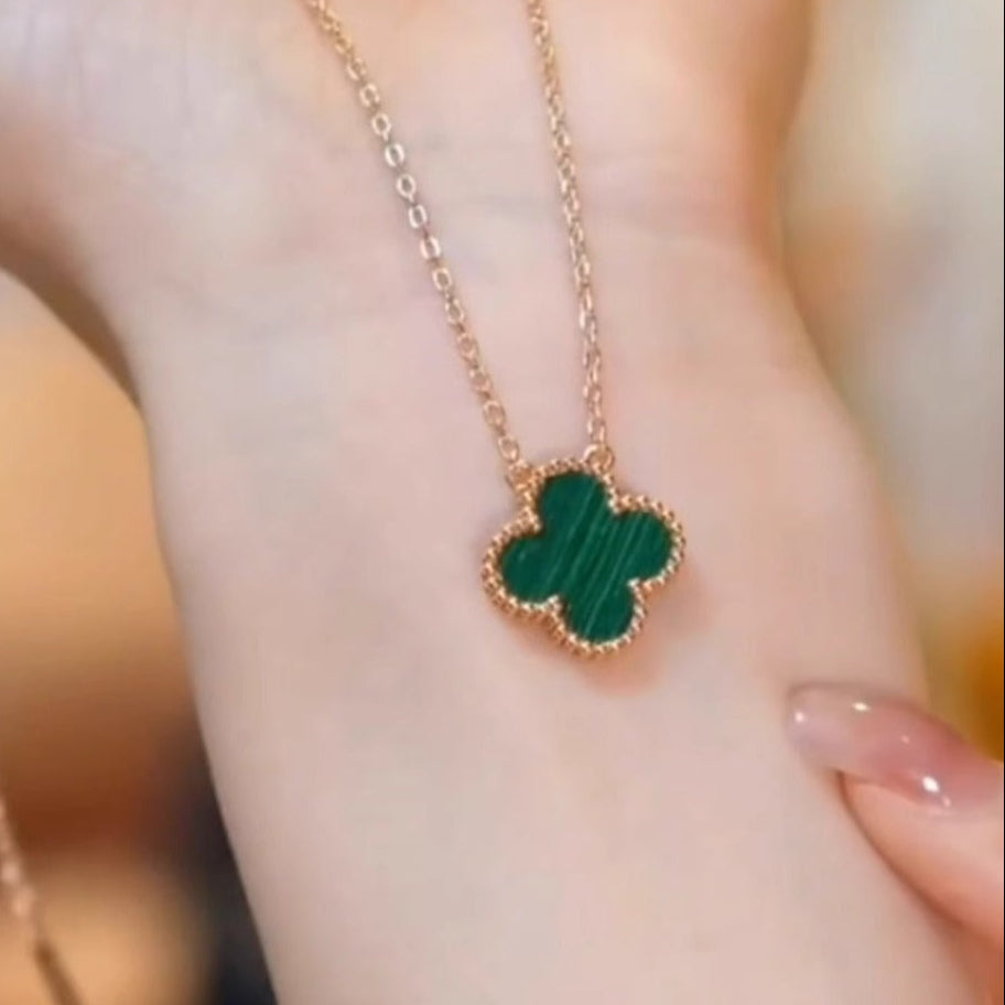 Red Four-Leaf Clover Necklace for Women