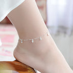 Silver Heart Anklet for Girls Minimalist Jewelry
