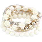 Multi Layer Mint Green Rose Bracelet Set for Women