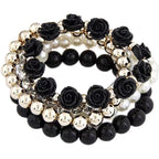 Multi Layer Mint Green Rose Bracelet Set for Women