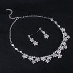 Pakistani Bridal Crown Necklace Earrings Set with Rhinestones