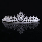Pakistani Bridal Crown Necklace Earrings Set with Rhinestones