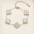 Gold Four Leaf Clover Bracelet for Women