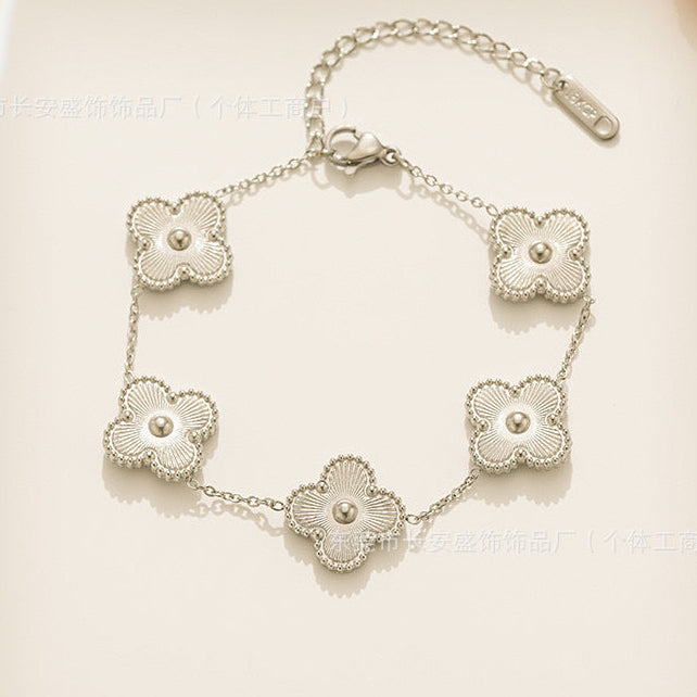 Gold Four Leaf Clover Bracelet for Women